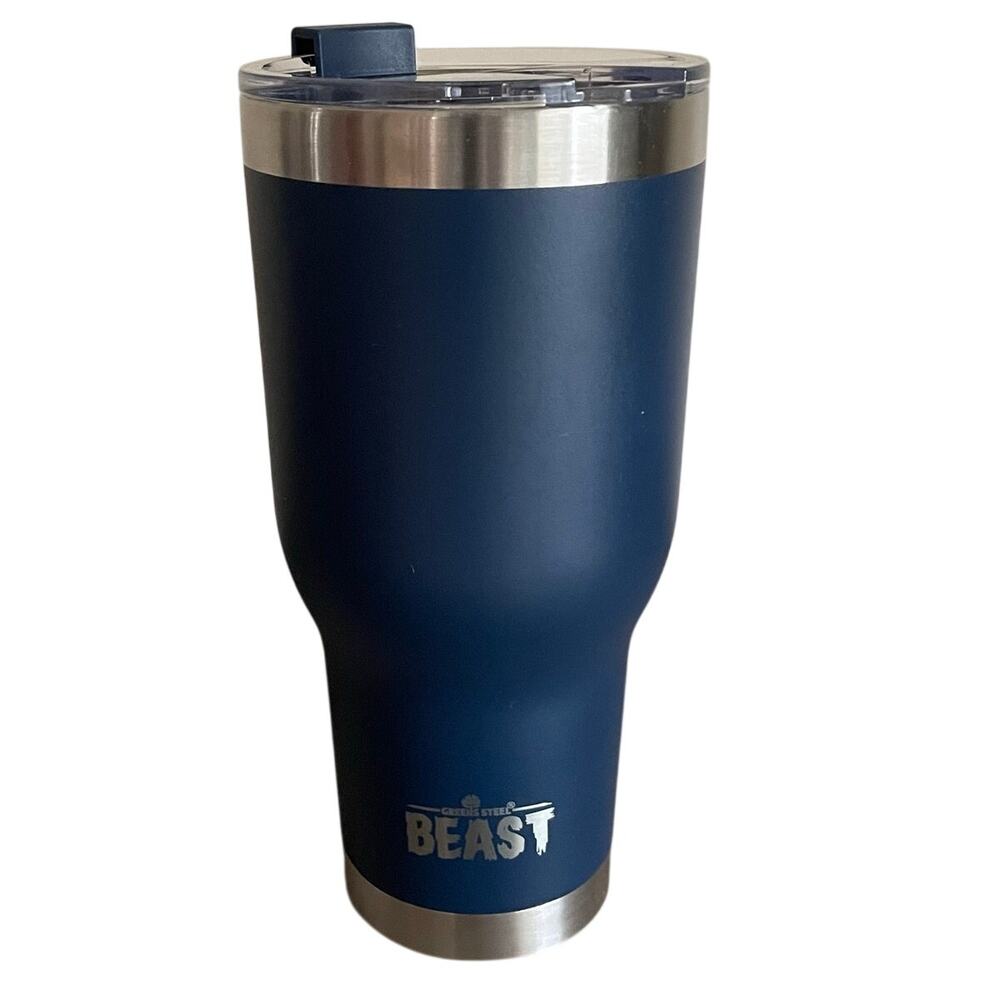 Greens Steel BEAST 40 oz Tumbler Navy Blue Vacuum Insulated Stainless Lid